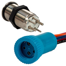 Load image into Gallery viewer, Bluewater 19mm Inrush Push Button Switch - Nav/Anchor Off/On/On - Blue/Green/Red LED - 4' Lead [9057-3114-4]
