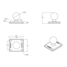 Load image into Gallery viewer, RAM Mount Square 2" x 1.7" Base w/1" Ball [RAM-B-347U]
