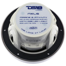 Load image into Gallery viewer, DS18 HYDRO 6.5" 2-Way Marine Speakers w/RGB LED Lights 300W - White [NXL-6]
