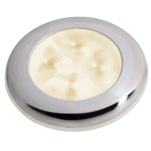 Load image into Gallery viewer, Hella Marine Slim Line LED 'Enhanced Brightness' Round Courtesy Lamp - Warm White LED - Stainless Steel Bezel - 12V [980500721]
